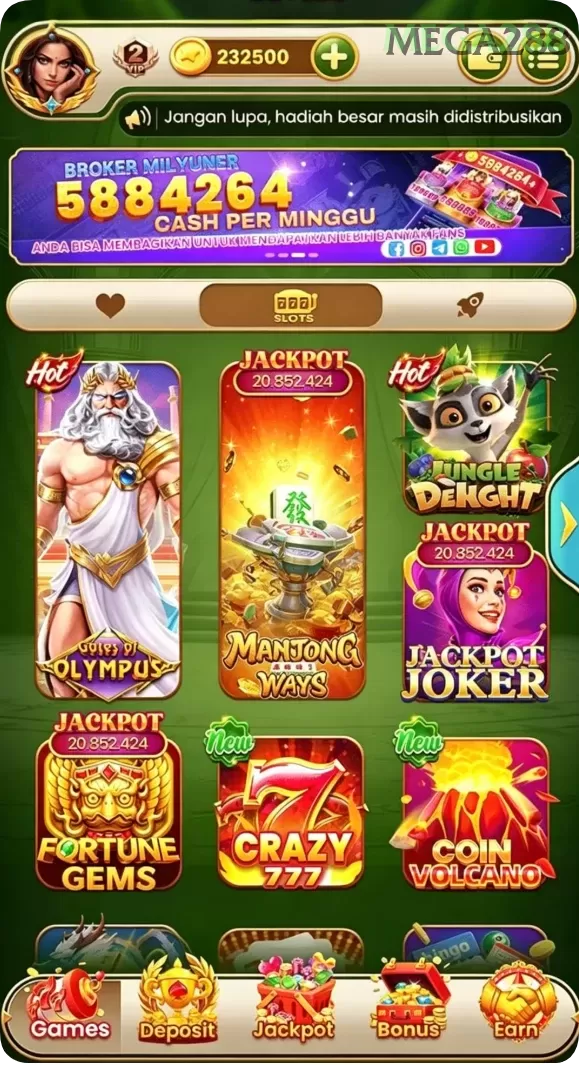 Cuplikan layar DEWI222 — menu navigasi